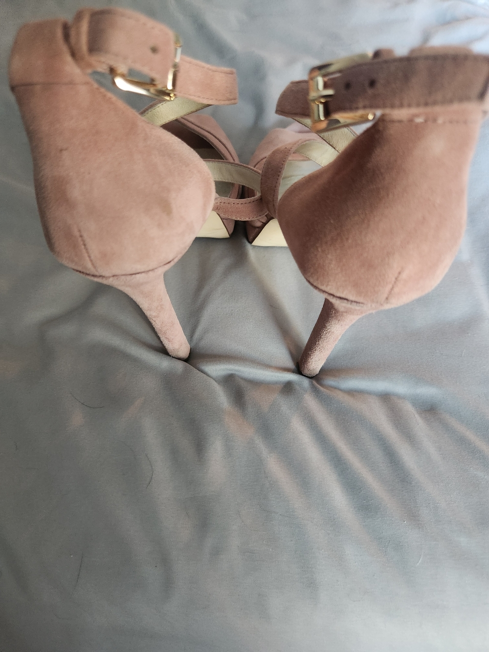 Michael Kors Blush Suede Ankle-Strap Stiletto Heels